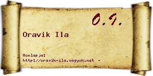 Oravik Ila névjegykártya